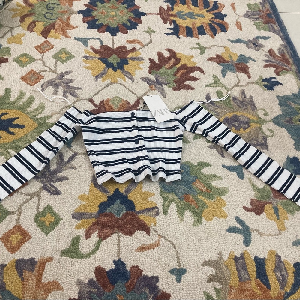 Zara original striped off shoulder top - NWT - Picture 3 of 5